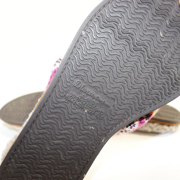 Dearfoams Fair Isle Knit Thong Slippers Gray Faux Fur Size L (11–12) - Picture 4 of 5